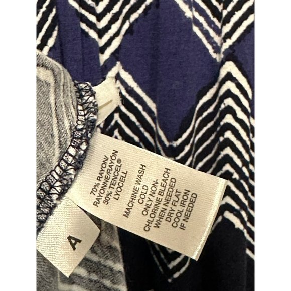 Loft Ladies Spaghetti Strap Blue/Black Maxi Beachy Style Long Dress Size Medium - Picture 5 of 6